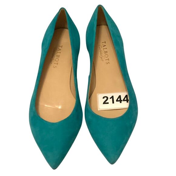 Talbots Womens Green Suede 6.5 Ballet Flats Pointed Toe NWOT  Genuine Leather - Picture 12 of 12